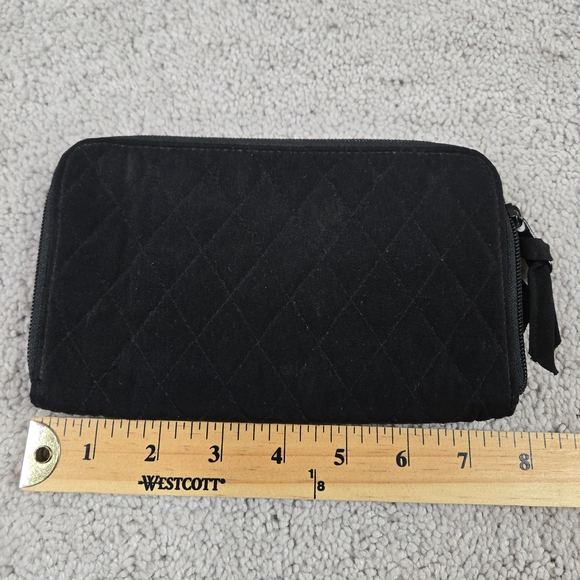 Vera Bradley Wallet All Black Quilted Bifold Wristlet Goth Emo Preppy Dark Fairy - Picture 5 of 8